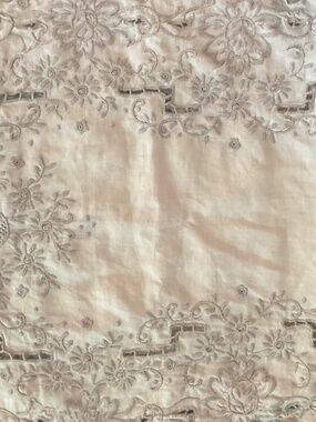 Vintage small table runner 35*84cm in nature color, embroidered